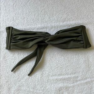 Indah Swim Olive Green Strapless Tie Bandeau Top
